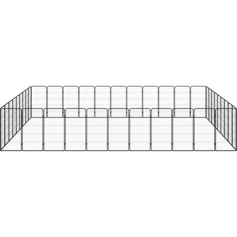 Maison Exclusive - Box Cani 40 Pannelli Nero 50x100 cm Acciaio Verniciato Polvere