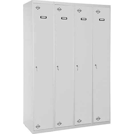 SimonRack Armadietto Spogliatoio Metallico 1 Anta, 1800x1200x500 mm, 4 Moduli, Serratura con Chiave e Areatori, Grigio - Simonlocker
