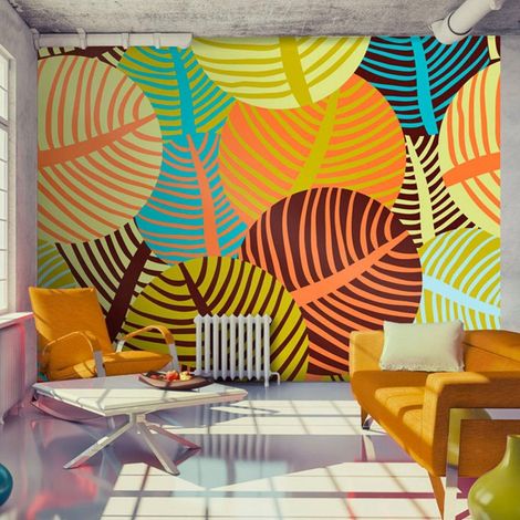 Papier peint collage : feuilles - 400 x 309 cm (1/4)