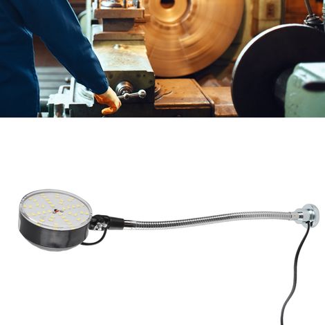 Lampe LED pour machines avec tube flexible en col de cygne de 30 cm et base magnétique, idéale pour les tours, établis, machines à coudre, grils et l'éclairage industriel. Norme européenne AC220V. (1/5)