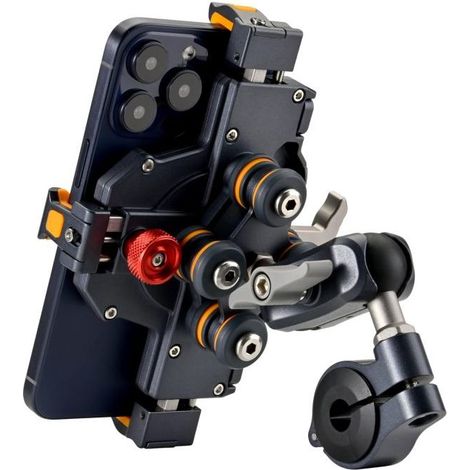 Mobile porta telefono in alluminio per bici con ammortizzatore, modello M1 anti-furto per MTB, compatibile con moto, quad, biciclette, SSV, scooter e altri veicoli fuoristrada. (1/5)