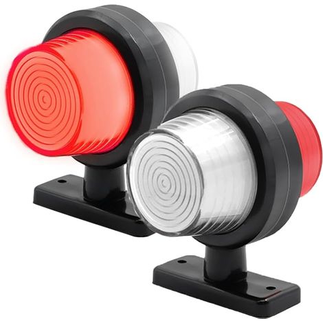 2PCS Feux de Gabarit Latéral LED,Feux Marquage Latéral 12V / 24V Double Face Feux Gabarit Position Feu Lateral Rouge Blanc pour Camion RV Caravan (1/5)