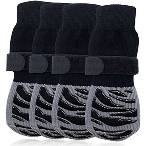 Chaussettes antidérapantes double face pour chien - Usage intérieur - Empêchent de se lécher les pattes - Protègent les pattes de votre animal - Antidérapantes - Empêchent de glisser sur les parquets  (1/5)