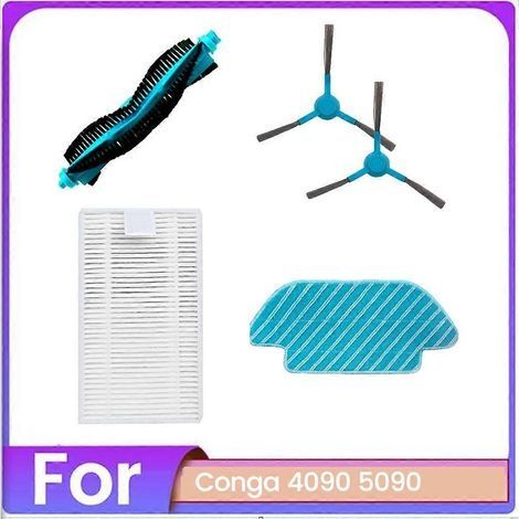 Ensemble de 5 pièces comprenant une brosse, un filtre et une serpillière pour aspirateur Conga 4090 5090 - Accessoires pour aspirateur (1/5)