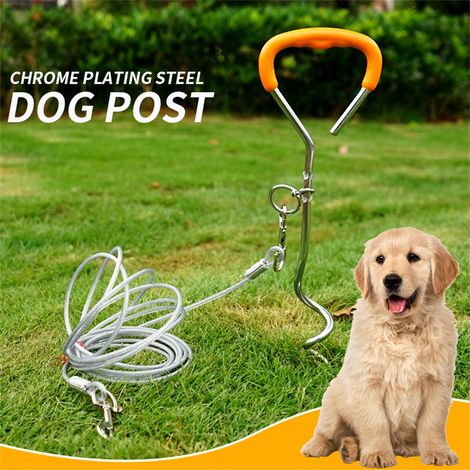 Piquet de fixation pour laisse de chiot, idéal pour le camping en extérieur, dans le jardin ou ailleurs. (1/5)