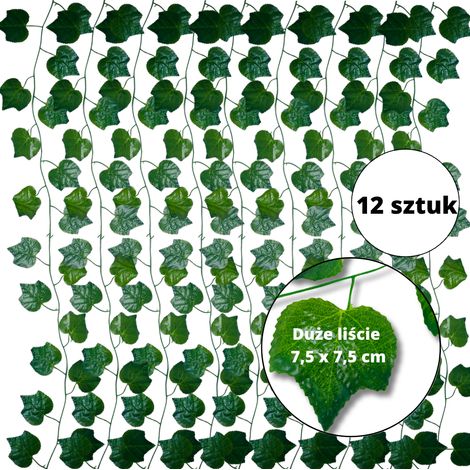 Guirnalda de hiedra - 235 cm - 12 piezas (1/5)