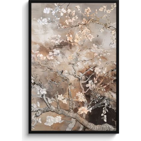 AFFICHE ENCADRÉE Fleur d'amandier - Art - Van Gogh - Beige - Abstrait Decoration Murale Peinture 80x120 (1/5)