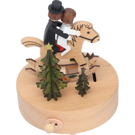 Melodische Spieluhr aus Holz – Romantisches Valentinstagsgeschenk – Dekoration mit galoppierendem Pferd (1/5)