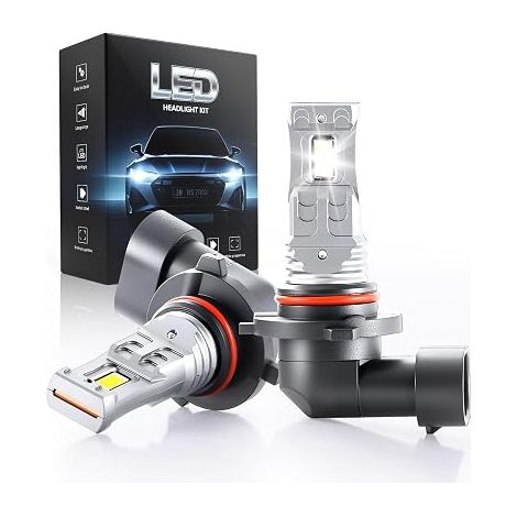 HB3 LED Bulb, 6500K LED 9005 Car Headlights, 9005 LED Headlight Halogen Size, IP68, Hours Life Time, Plug-N-Play, Non-Polarity (1/5)