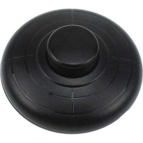 Interrupteur à pied rond noir 70 x 31 mm – 250 V / 2 A – pour lampes de table et lampadaires – câbles 2 ou 3 conducteurs