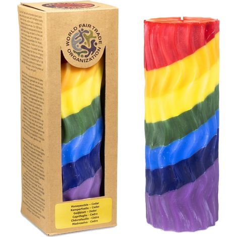 Bougie en stearine 100 heures vagues arc-en-ciel