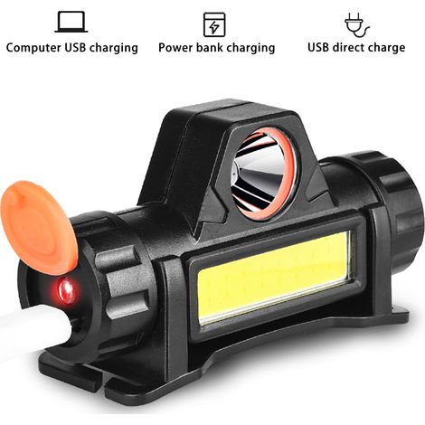 Mini-LED-Stirnlampe, USB-aufladbar, verstellbarer Winkel, wasserdicht, leicht, COB-Kopflampe für Bergsteigen, Nachtangeln, Arbeit und Outdoor-Aktivitäten (1/5)