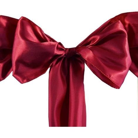 25 elastische Stuhllehnenriemen, ideal für Hochzeiten, Veranstaltungen und als Dekoration für Zuhause (weinrot)