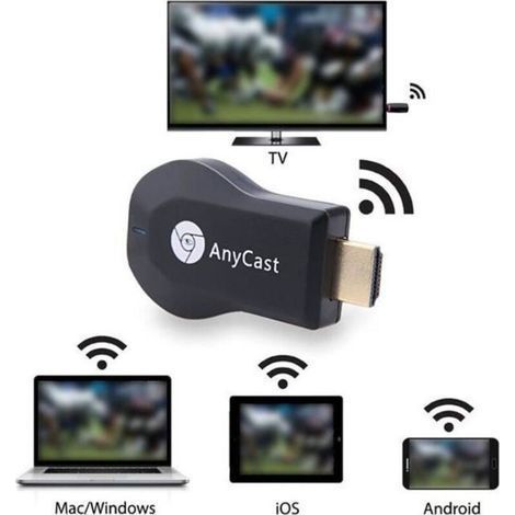 1080P HD HDMI WiFi TV Stick, Miracast Airplay AnyCast DLNA Wireless Dongle, Schwarz (1/4)
