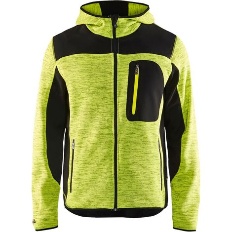 Veste tricotée BLAKLADER à capuche T.XS - JAUNE FLUO/NOIR - 493021173399-XXS (1/2)