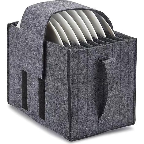 Support d'assiette de caravane pour camping-car, boîte de rangement de vaisselle, solutions de support d'assiettes de caravane, sac en feutre pour protéger les camping-cars, placards de (1/5)