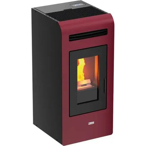 Stufa a pellet ad aria canalizzata doppia modello mayon 13 kw bordeaux canalizzata - a+ MAGMA