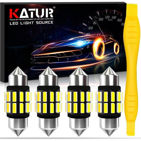 C5W LED Bulb, 31 mm 1.22 Inches Festoon LED Canbus 12V 24V 6000K White 3175 DE3175 DE3021 3022 3021 Car Dome Map Trunk Courtesy Light, 4pcs (1/5)