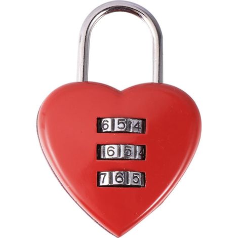 Zinc Heart-Shaped Luggage Lock with 3-Digit Combination (1/5)
