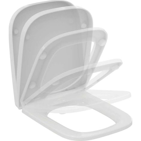 Ideal Standard i.life B - Sedile WC Angolare Avvolgente con Chiusura Ammortizzata Soft-Close, Sgancio Rapido e Duroplast Robusto, 360x450 mm - Bianco (1/10)
