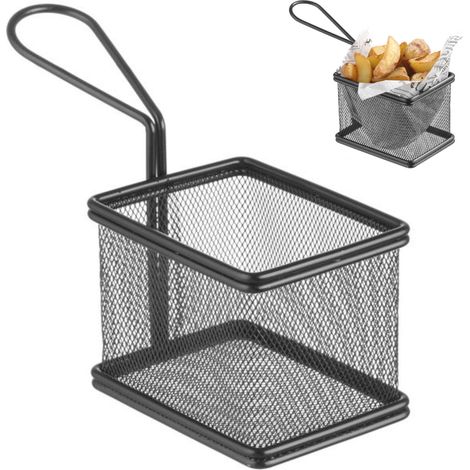 Cesta miniatura para servir aperitivos fritos con asa, 100x80x75 mm - Hendi 425619 (1/4)
