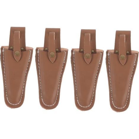 4 Pièces Ensemble De Ciseaux À Outils en Peau De Vache Broderie Ciseaux Snap Couture Sécateur Étui De Protection Sécateur À Main Cas À (1/5)