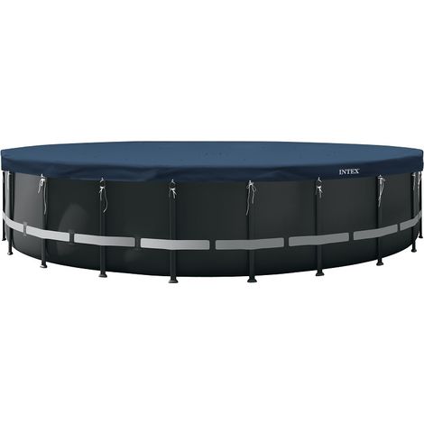 Intex – Bâche hiver pour piscine ronde 7,32 m – Triple épaisseur en polyéthylène – Traitement anti-UV – Corde de serrage intégrée
