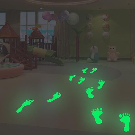 autocollants Phosphorescents Pour Empreintes De Pas, Autocollants Phosphorescents Pour Empreintes De Pas Colors Pour Sols Lisses, Carrelages. (1/5)