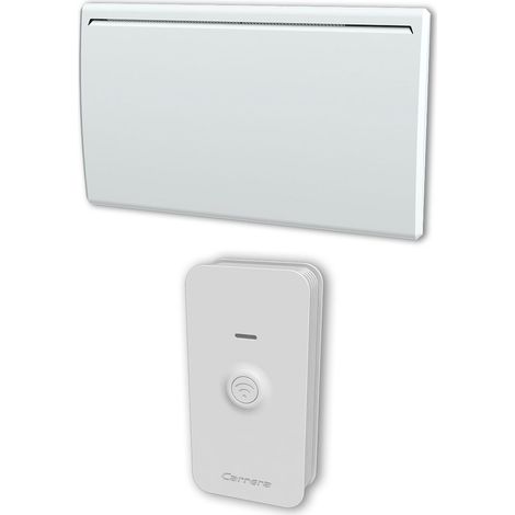 Carrera – Radiateur à inertie céramique blanc 1500W – Écran LCD – Thermostat électronique – Support mural – Ultra basse consommation (1/4)