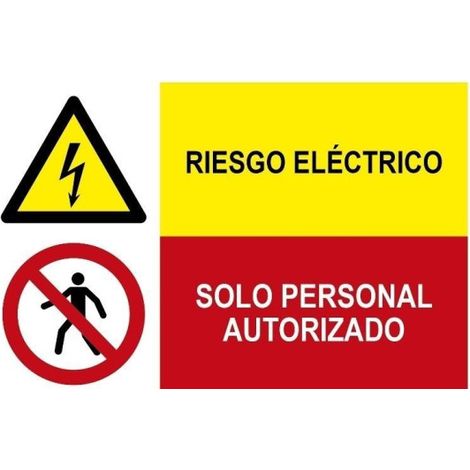 Señal combinada riesgo eléctrico Solo personal autorizado SEKURECO                 Adhesivo vinilo
