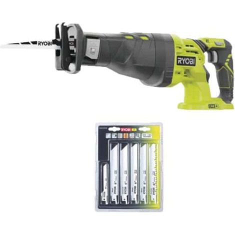 RYOBI Pack 18V Sciabola OnePlus OnePlus R18RS-0 - 6 lame universali OnePlus per legno e metallo RAK06RB