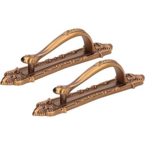 2 jeux de poignées et tirettes pour portes coulissantes de grange, alliage d'aluminium, bronze, poignée de porte coulissante, portails avec vis (1/5)