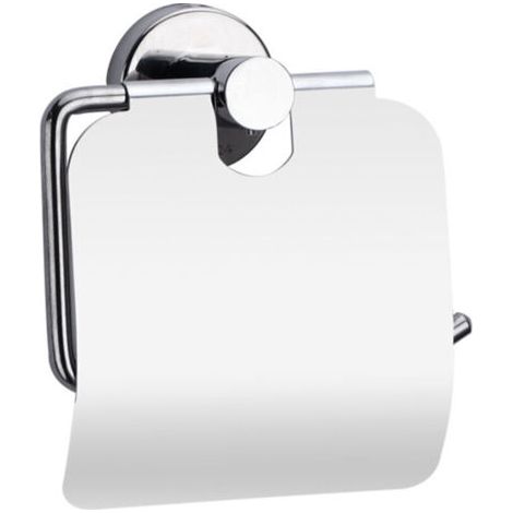 Boîte à papier toilette en acier inoxydable, simple et moderne, porte-rouleau avec protection anti-éclaboussures, sans clous, perforable (1/4)
