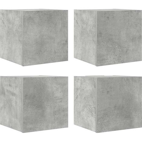vidaXL Muebles de salón de pared 4 uds gris hormigón 30,5x30x30 cm (1/2)