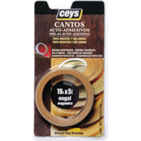 CEYS Ruban de Bordure Autocollant 5 Mètres x 19 mm Couleur Noyer