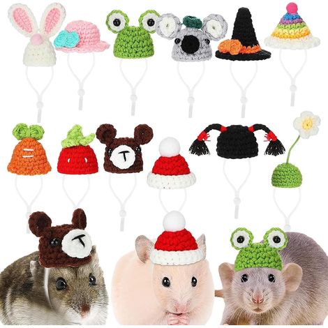 Hamster Hat, 12 Cute Knitted Hats with Adjustable Strap