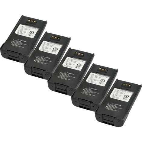 vhbw 5x Akku kompatibel mit Kenwood TK-5310GK, TK-5410, TK-5310K Funkgerät, Walkie Talkie (2100 mAh, 7,2 V, NiMH)