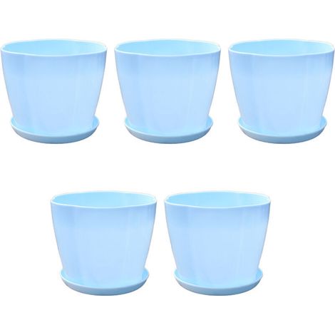 Pot à Succulentes Rond 9x6x8 cm - JINFGERNE - Plastique Couleur Vive, Finitions Soignées, Idéal pour Plantes d’Intérieur et Bonsaïs (1/5)