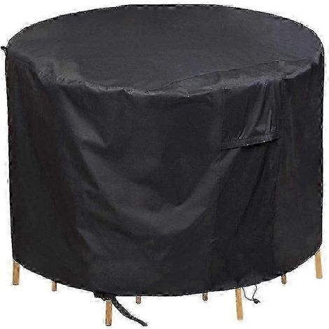 Housse ronde imperméable et anti-poussière pour mobilier de jardin, protection de table robuste 180 x 90 cm (1/5)