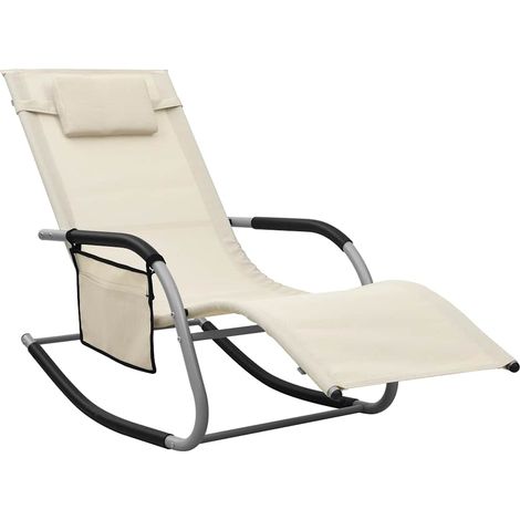 Maison Exclusive - Sonnenliegen 2 Stk. Textilene Creme und Grau (1/5)