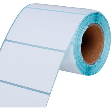 Rouleau d'étiquettes adhésives blanches grand format (500 pièces, 80 mm x 60 mm), étiquettes thermiques pour congélation, étiquettes de papeterie, étiquettes autocollantes (1/5)
