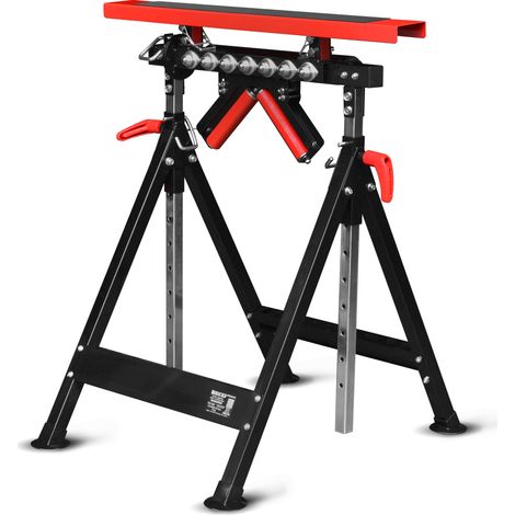 Brick – Tréteau télescopique à rouleaux – Charge max 200kg – Hauteur réglable 83 à 127,5 cm – 4 positions – Pour matériaux divers (1/5)