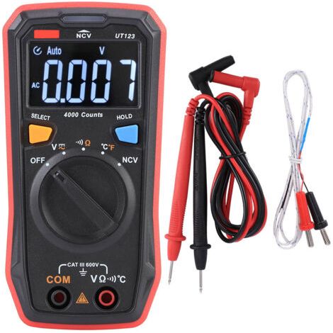 UT123 Digitalmultimeter mit Farbdisplay, AC/DC-Spannungs-, Widerstands-, Frequenz- und NVC-Tester (1/5)