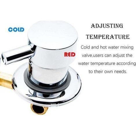 3-Wege-Thermostat-Duscharmatur – Messinggehäuse – Keramikkartusche – Dicker Griff für komfortable Bedienung (1/2)