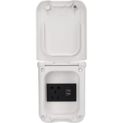 Boîtier prise camping-car multifonction ABS capot aimanté étanche IP44 panneau de prise électrique extérieur (1/5)