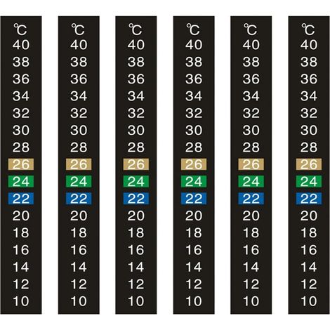 (10 à 40 °C)Lot de 6 autocollants de température de l'eau, à induction, thermomètre numérique d'aquarium, convient pour la position des tortues, reptiles et poissons d'ornemen (1/5)