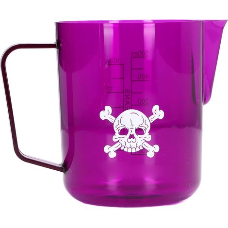 Mousseur à lait 600 ml, tasse acrylique violette, pichet à café pour maison et café (1/5)