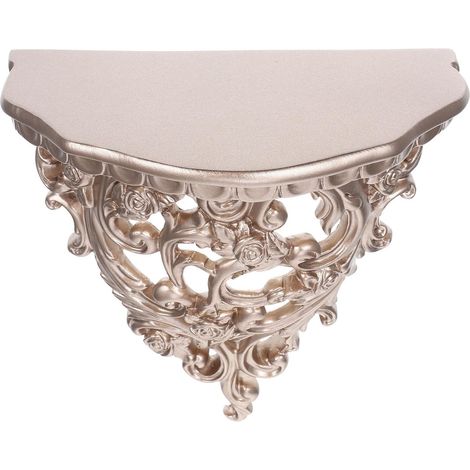 Étagère Murale Vintage en Résine Dorée Grande Capacité, Support Sculpté Rétro pour Rangement Déco Maison, Résiste la Déformation, pour Salle de Bain (1/5)