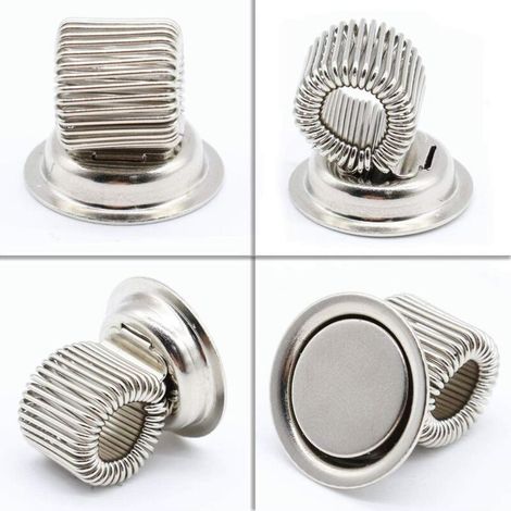 6 pièces de porte-stylo magnétique puissant avec bobine à ressort réglable dans un réfrigérateur en acier inoxydable, très approprié pour une utilisation sur un réfrigérateur et un tableau blanc (arge (1/3)