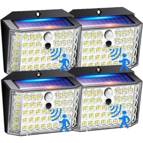 Lampe Solaire Exterieur Detecteur de Mouvement, 246LED+2000LM+270° Lumiere Solaire Exterieur, 3 Modes Eclairage Exterieur Solaire, 8-12h Utilisation Lampe Exterieur Solaire+Étanche IP65 (1/5)